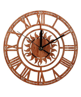 Zegar ścienny Drewniane Słońce 23cm