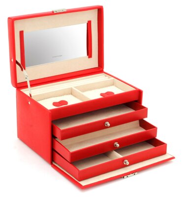 Szkatułka na biżuterię Friedrich Lederwaren Jolie, 23256-40 czerwony
