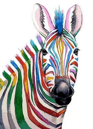 Malowanie za pomocą liczb Kolorowa zebra