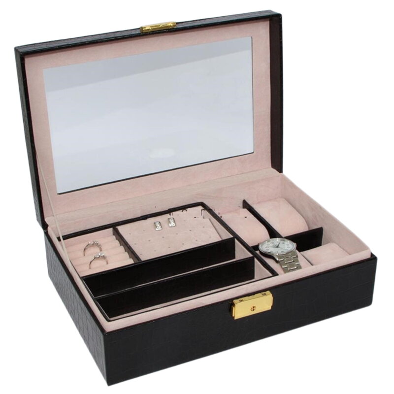 Szkatułka na biżuterię JKBox Black SP956-A25 Szkatułka na biżuterię JKBox Black SP956-A25